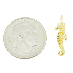 Gold Seahorse Pendant in 14K Yellow Gold - 1.8 Grams
