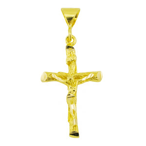Gold Cross Crucifix Pendant in 21K Yellow Gold - 3.4 Grams