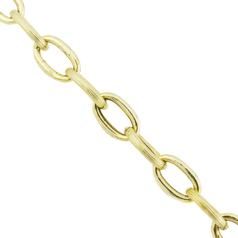 5.5mm Wide Gold Fancy Cable Link 7.5" Bracelet in 14K Yellow Gold - 42.4grams