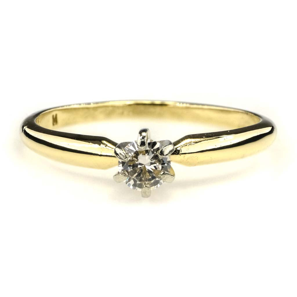 Round Diamond Solitaire Engagement Ring 0.20ct in 14K Yellow Gold