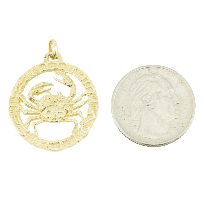 Cancer Zodiac Gold Pendant in 14K Yellow Gold - 5 Grams