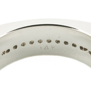 1.13ctw Diamond Accented Wedding Band Ring in 14K White Gold - Size 10.5