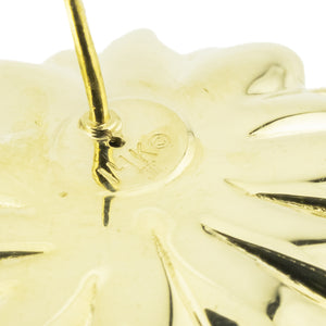 Gold Sunflower Hollow Earrings in 14K Yellow Gold - 4 Grams