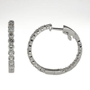 Diamond 5.40ctw Inside Out Hoop Earrings in 14K White Gold