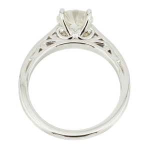 1.39ct European Cut J/SI1 Diamond Solitaire Engagement Ring in 14K White Gold