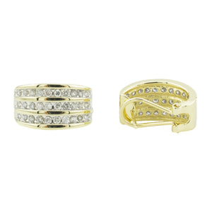 1.00ctw Round Diamond Accented Omega Back Earrings in 14K Yellow Gold