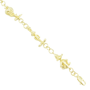 Loney Tunes Charm 8.5" Bracelet in 14K Yellow Gold - 12.4 grams