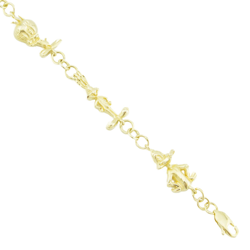 Loney Tunes Charm 8.5" Bracelet in 14K Yellow Gold - 12.4 grams