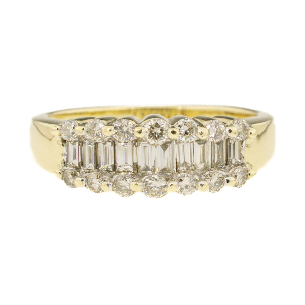1.22ctw Multi Diamond Wedding Band Ring in 14K Yellow Gold Size 7.5