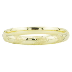 8mm Fashion Hinged Bangle 7.25" Bracelet in 14K Yellow Gold - 9.1