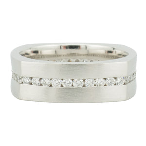 1.13ctw Diamond Accented Wedding Band Ring in 14K White Gold - Size 10.5