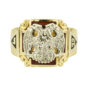 Masonic Ring in 14K Two-Tone Gold - Size 10.5