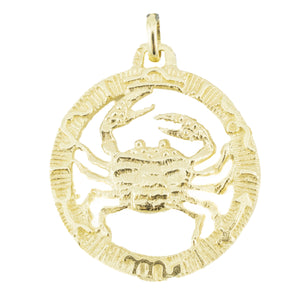 Cancer Zodiac Gold Pendant in 14K Yellow Gold - 5 Grams