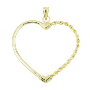 Gold Heart Pendant in 14K Yellow Gold - 1.7 Grams