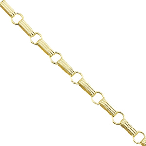 5mm Wide Gold Fancy Link 7" Bracelet in 14K Yellow Gold - 4.3grams