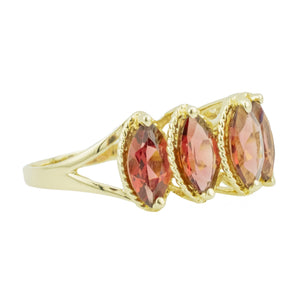 1.75ctw Marquise Cut Tourmaline Accented Gemstone Ring in 14K Yellow Gold - Size 9.75
