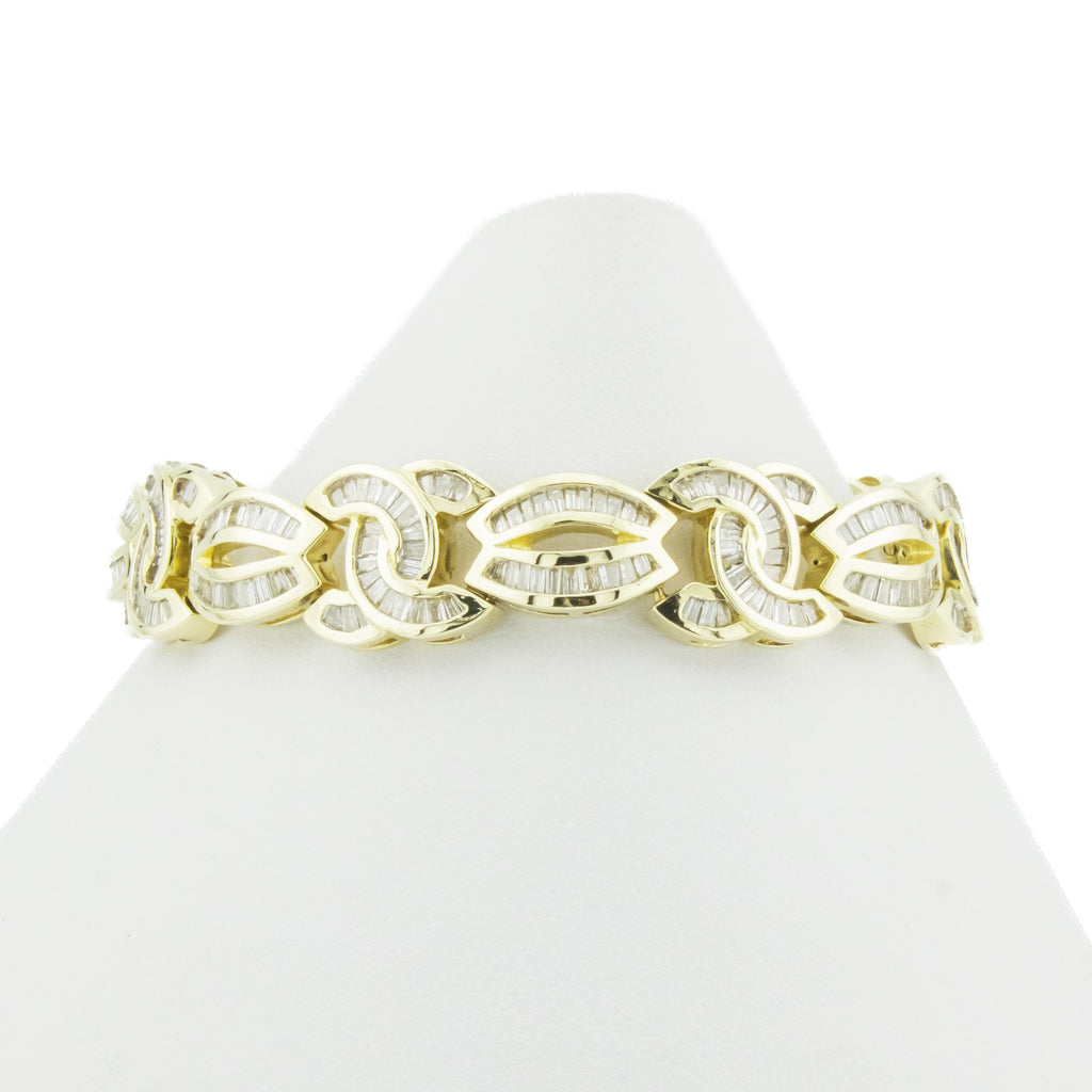 10.00ctw Fancy Diamond Accented 7" Bracelet in 14K Yellow Gold - 30.6 Grams