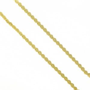 2mm Wide Serpentine Chain Necklace 25" in 18K Yellow Gold