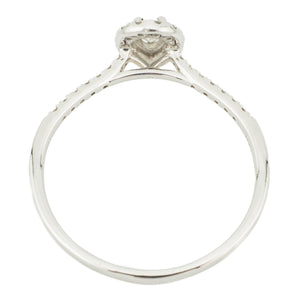 0.33ct Pear Diamond w/ Halo & Side Accents Engagement Ring in 950 Platinum - Size 12.75