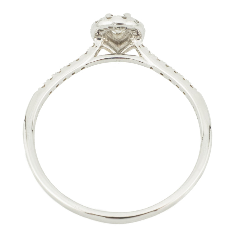 0.33ct Pear Diamond w/ Halo & Side Accents Engagement Ring in 950 Platinum - Size 12.75