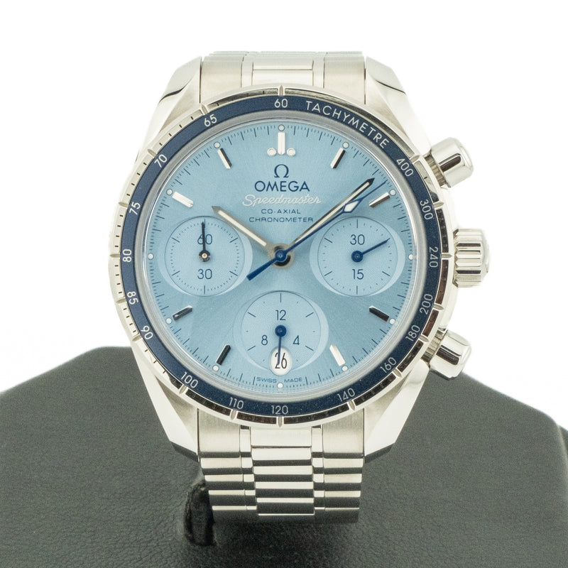 Omega Speedmaster 38 Steel on Steel Blue Dial - 7" (324.30.38.50.03.001)