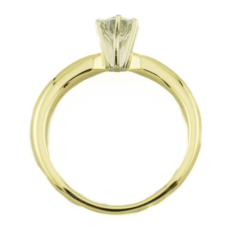 0.55ctw Round Brilliant Solitaire Diamond Engagement Ring in 14K Two-Tone Gold Size 7.5