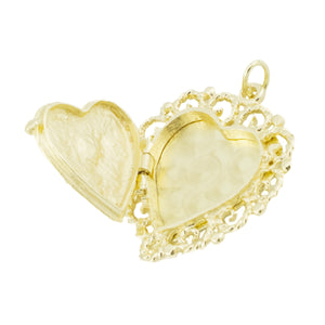 Heart Locket Gold Pendant in 14K Yellow Gold - 4 Grams