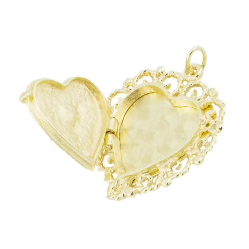 Heart Locket Gold Pendant in 14K Yellow Gold - 4 Grams