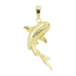 Gold Shark Pendant in 14K Yellow Gold - 13 Grams
