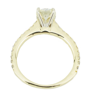 GIA 1.00ct M/SI1 Round Diamond & Accents Engagement Ring in 14K Yellow Gold - Size 6.25