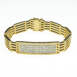 4.00ctw Multi Diamond Princess Cut 8" Bracelet in 18K Yellow Gold