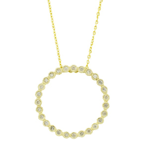 0.25ctw Diamond Accented Circle Pendant in 10K Yellow Gold - Chain Not Included
