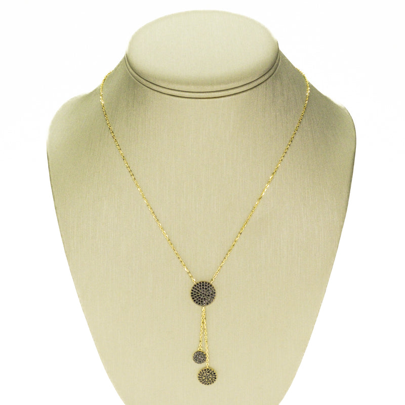 Onyx Drop 16" Necklace in 18K Yellow Gold