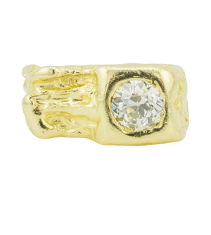 0.80ctw European Cut Solitaire Diamond Ring in 14K Yellow Gold - Size 4.5