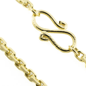 1.9mm Wide Fancy Cable Chain Necklace 24" in 18K Yellow Gold - 11g