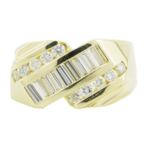 1.00ctw Gent's Diamond Cluster Ring in 14K Yellow Gold - Size 9.75