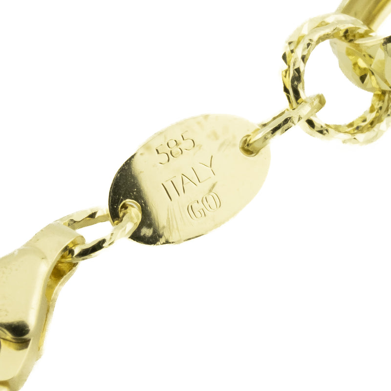 Multi Charms Bracelet 8" in 14K Yellow Gold