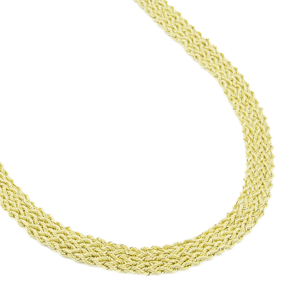 10mm Wide Multi-Strand Rope 18" Necklace in 14K Yellow Gold - 15.3 Grams