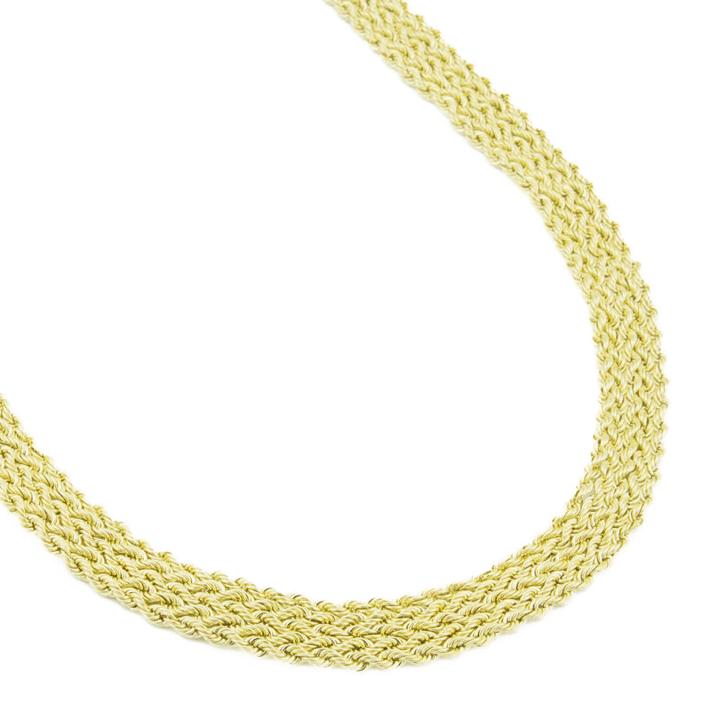 10mm Wide Multi-Strand Rope 18" Necklace in 14K Yellow Gold - 15.3 Grams