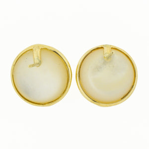 Mabe Pearl Solitaire Stud Earrings in 14K Yellow Gold
