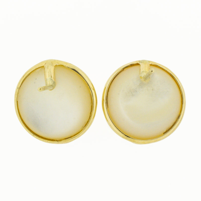 Mabe Pearl Solitaire Stud Earrings in 14K Yellow Gold