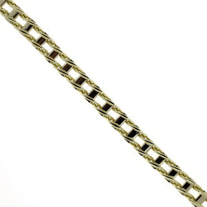 6mm Wide Railroad Link 8" Chain Bracelet in 14K Yellow Gold