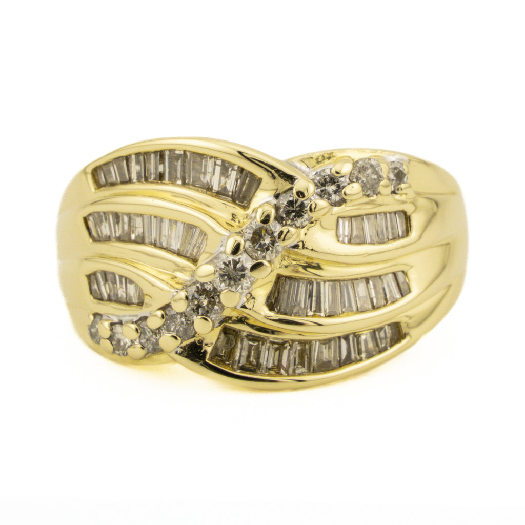 2.00ctw Diamond Cluster Lady's Ring in Two Tone 14K Gold - Size 7