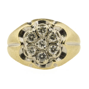 0.28ctw Diamond Cluster Lady's Ring in Two Tone 14K Gold - Size 5