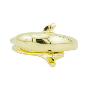 Dolphin Gold Ring in 14K Yellow Gold - Size 5.75