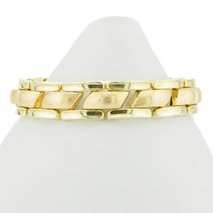 11mm Wide Fashion Gold Chain 7" Bracelet in 14K Two-Tone Gold - 23.4 grams
