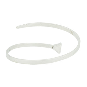 0.09ctw Diamond Accented 7" Fashion Nail Bracelet in 18K White Gold -19.1 Grams