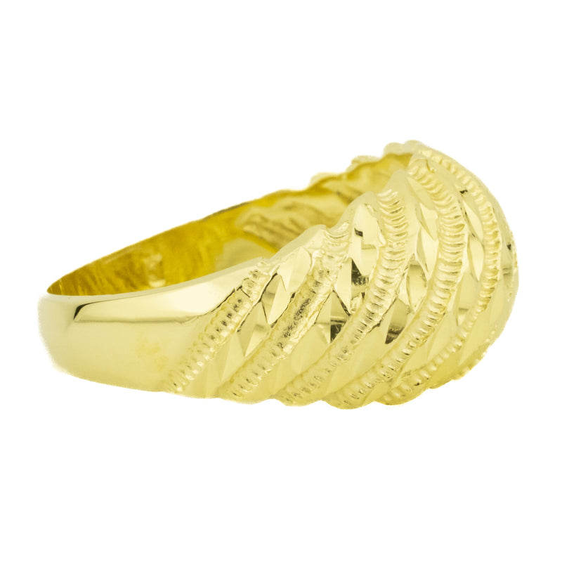 Textured Gold Ring in 18K Yellow Gold - Size 8