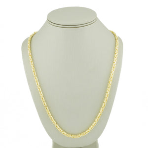 64mm Wide Byzantine 25" Chain in 14K Yellow Gold - 74.9 Grams