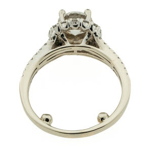 1.06ctw European Cut Diamond with Diamond Accents Engagement Ring in 14K White Gold - Size 4.5